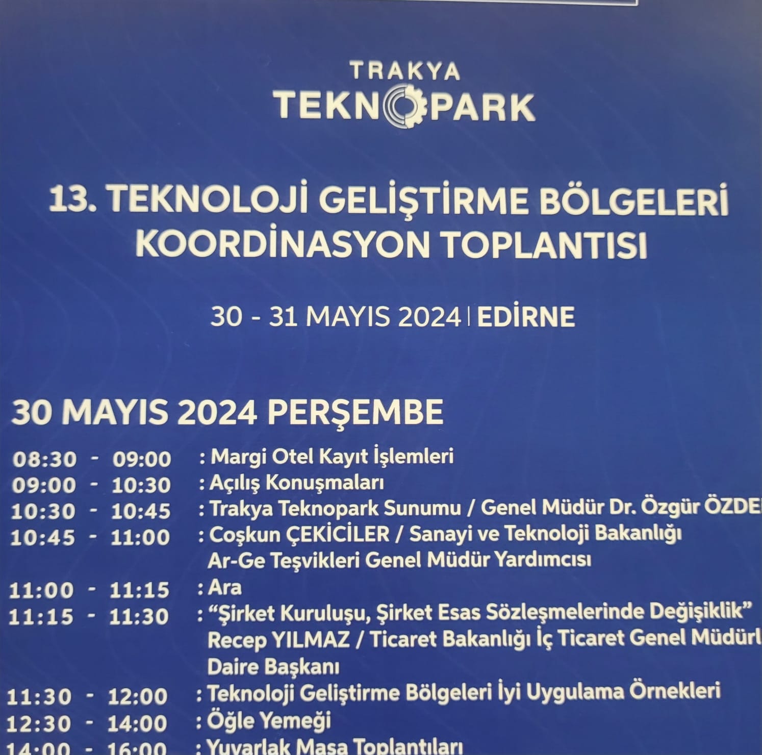 13. Teknoloji Geliştirme Bölgeleri Koordinasyon Toplantısı