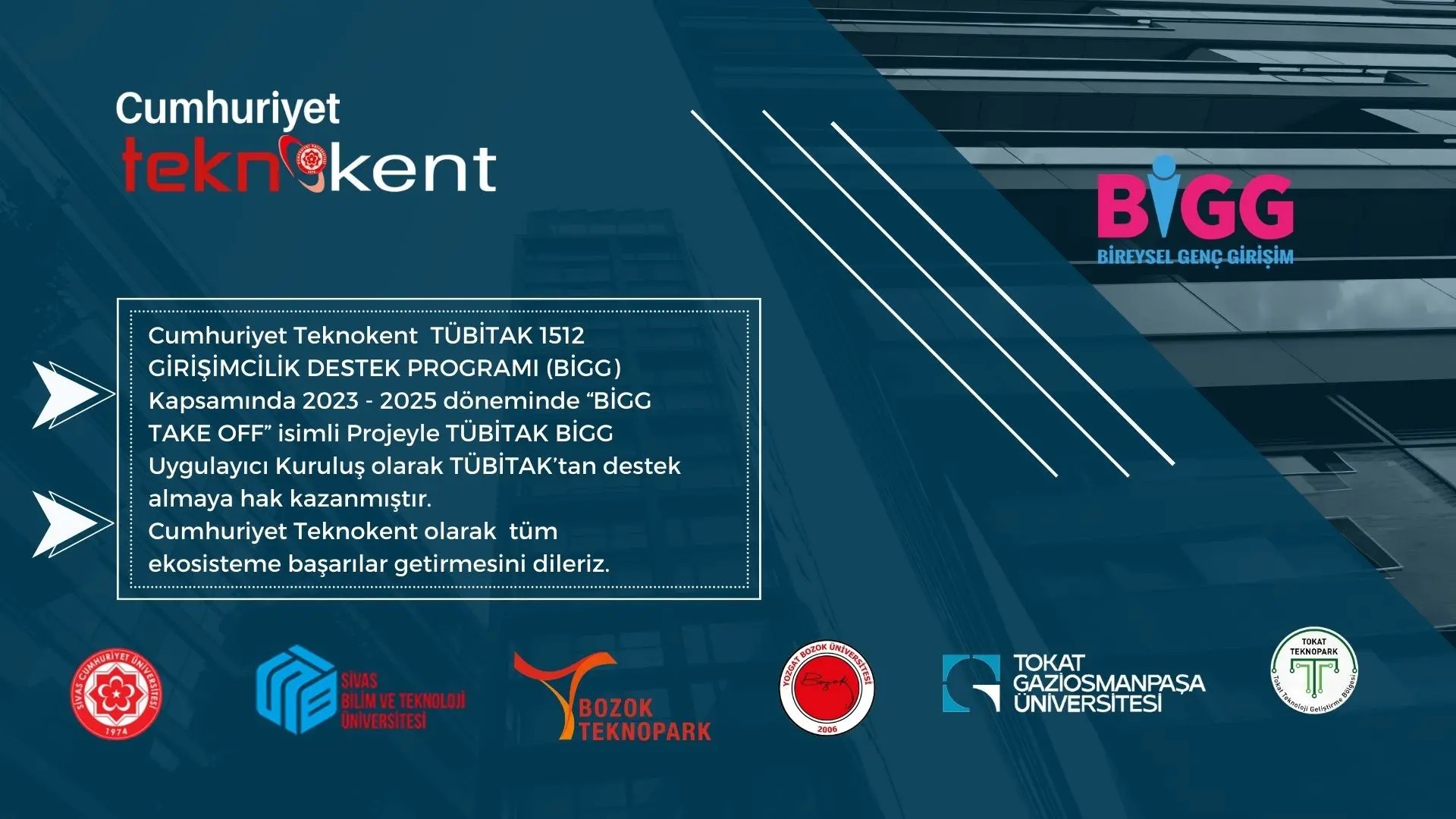 CUMHURİYET TEKNOKENT TÜBİTAK BİGG 1512 GİRİŞİMCİLİK DESTEK PROGRAMI KAPSAMINDA UYGULAYICI KURULUŞ OLDU