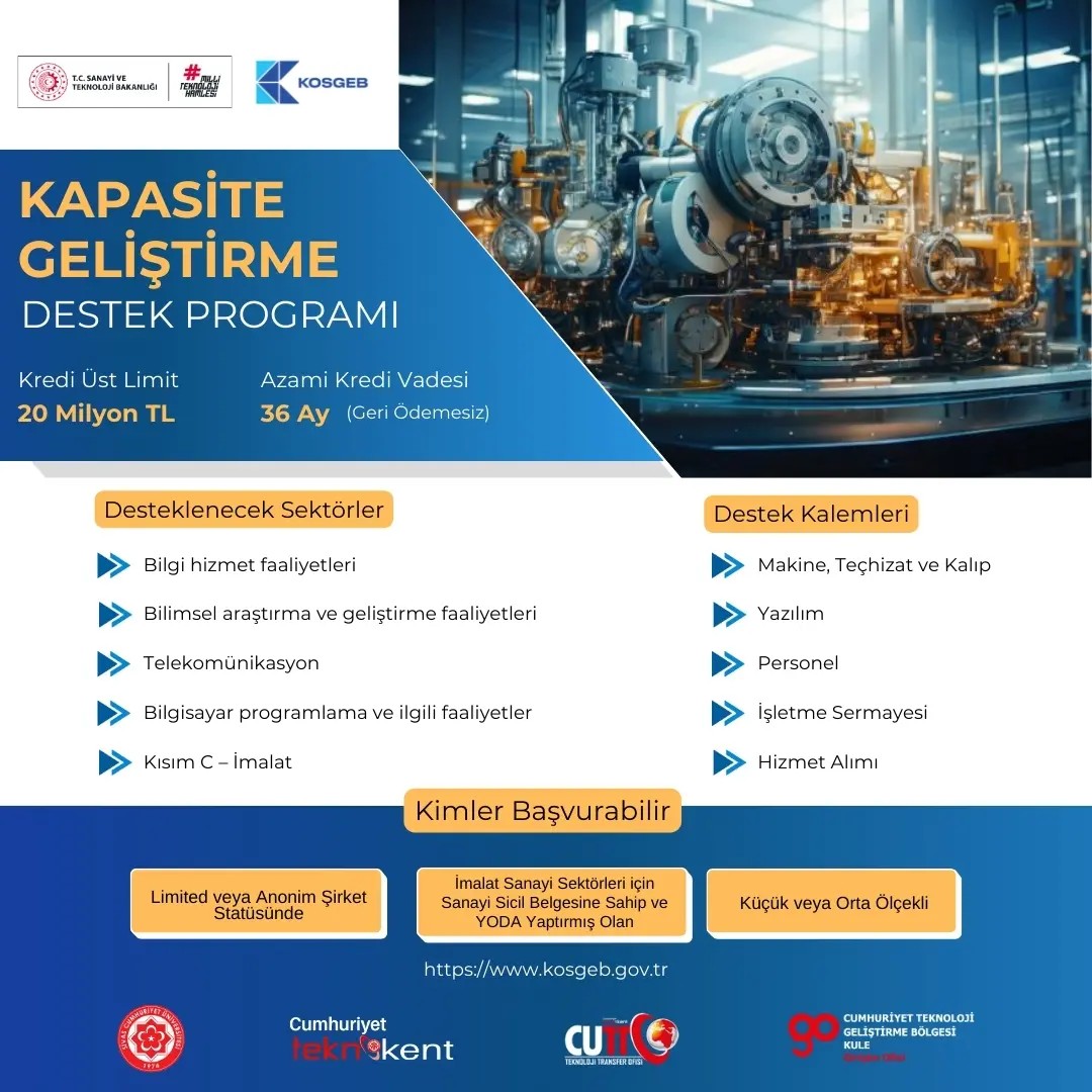 KOBİ’ler İçin Kapasite Geliştirme Destek Programı!