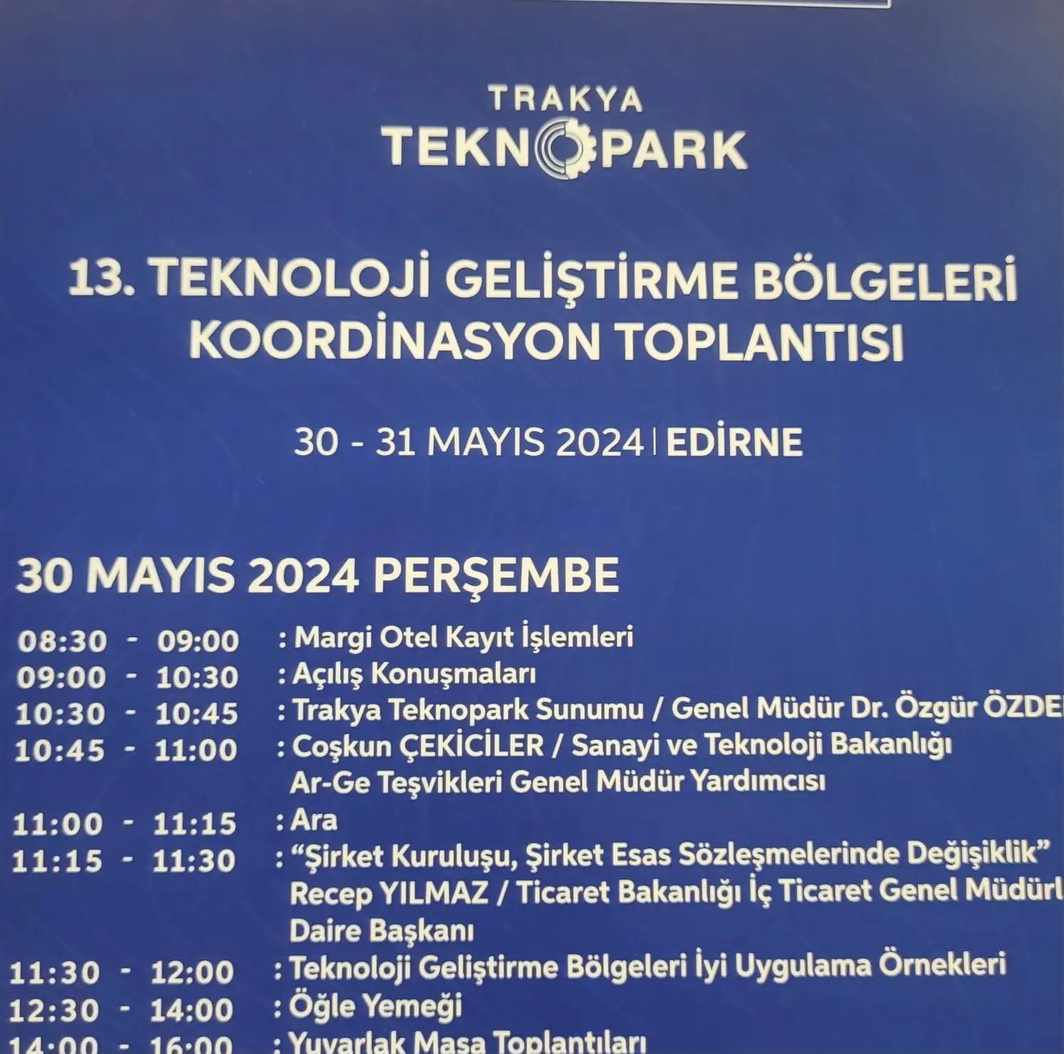 13. Teknoloji Geliştirme Bölgeleri Koordinasyon Toplantısı