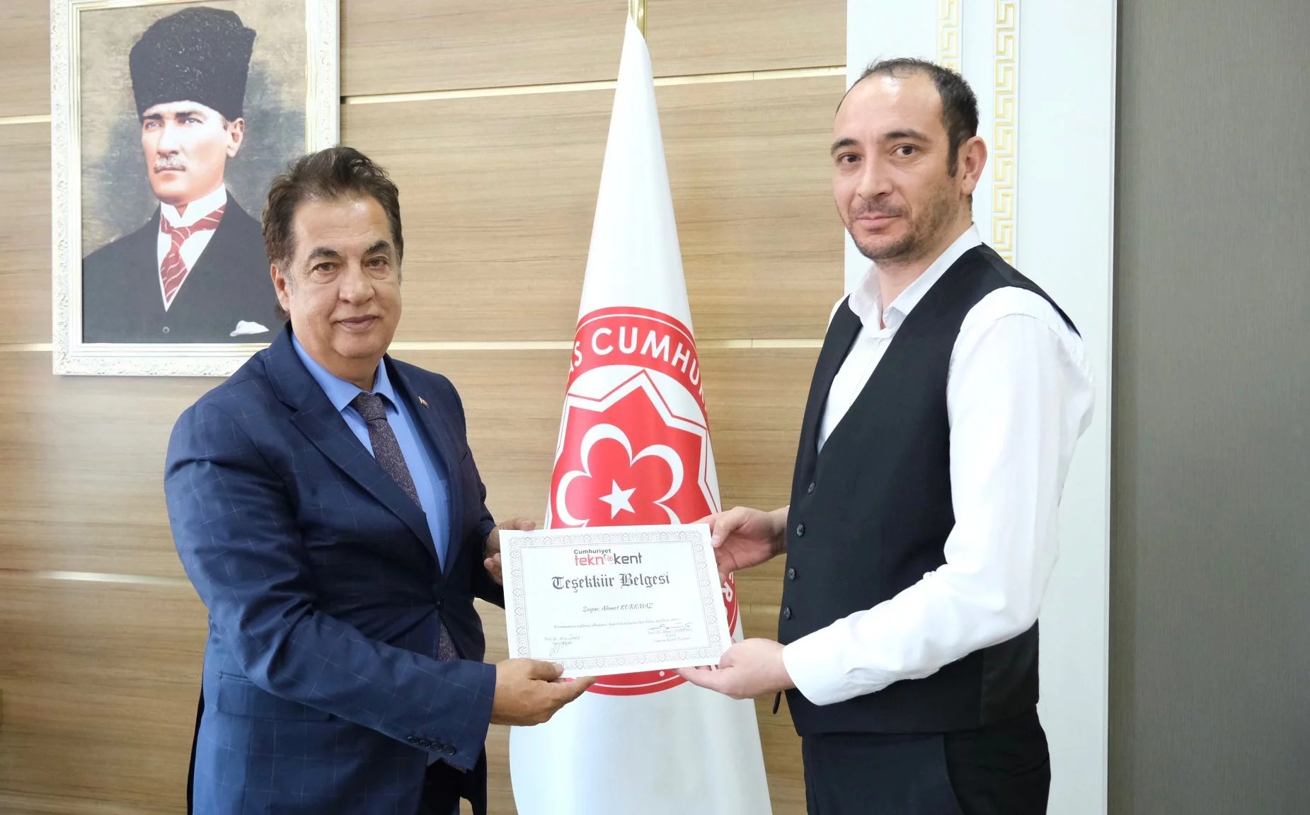 Rektörümüzden Teşekkür Belgesi