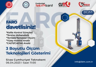 Fora 3 Boyutlu Ölçüm Teknolojileri Gösterimine Davetlisiniz