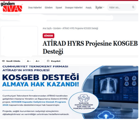 ATİRAD HYRS Projesine KOSGEB Desteği