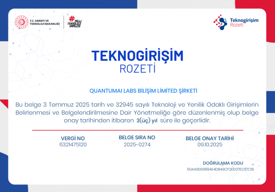 Quantumaı Labs Bilişim Ltd. Şti.'ye Sanayi ve Teknoloji Bakanlığı’ndan Ödül