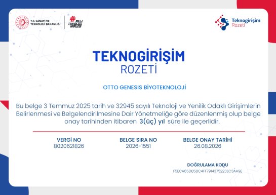 İlker Şen - Otto Genesis Biyoteknoloji'ye Sanayi ve Teknoloji Bakanlığından Ödül