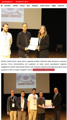 SCÜ Mühendislik Fakültesi Elektrik-Elektronik Mühendisliği Bölümü tarafından 4 Eylül Kültür Merkezi’nde Bitirme Projeleri Sergisi düzenlendi.