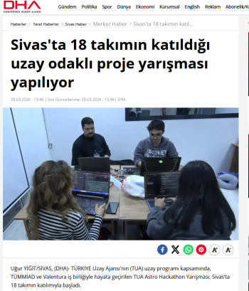 Sivas'ta 18 takımın katıldığı uzay odaklı proje yarışması yapılıyor