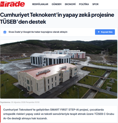 Cumhuriyet Teknokent'in Yapay Zekâ Projesine TÜSEB’den Destek
